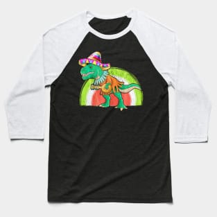 Cinco De Mayo Dinosaur Playing Guitar Baseball T-Shirt